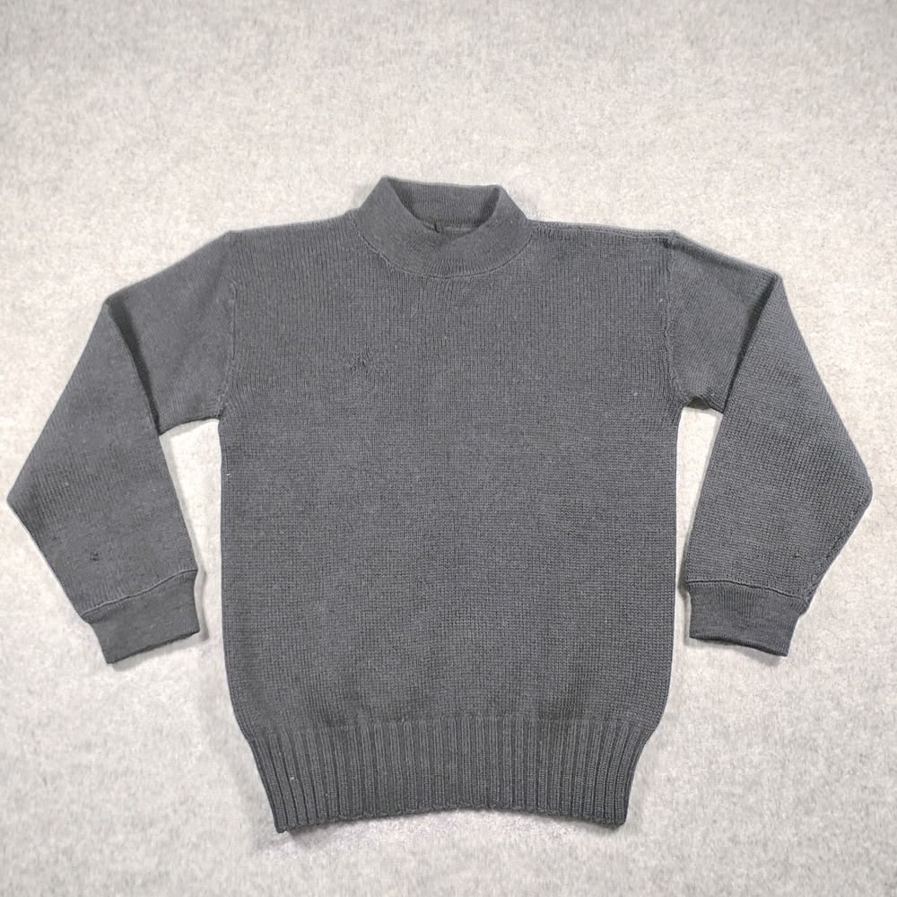 Vintage 40s WW2 USN US Navy Wool Deck Sweater S Blue Knit GOB Captain Donovan